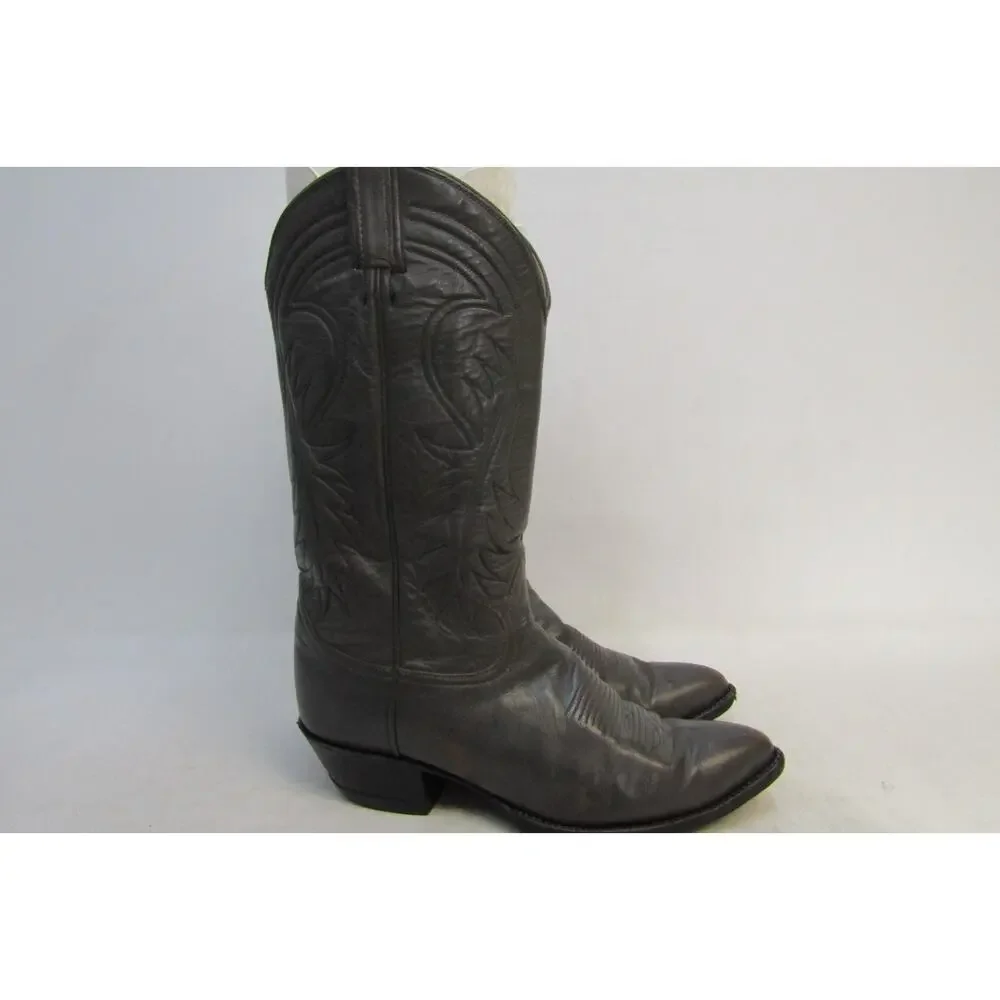 TONY LAMA Gold Label Mens Size 9.5 D Gray Leather Cowboy Western Boots
